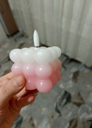 Beyaz LED Kabarcıklı Mum Seti - Görsel 3