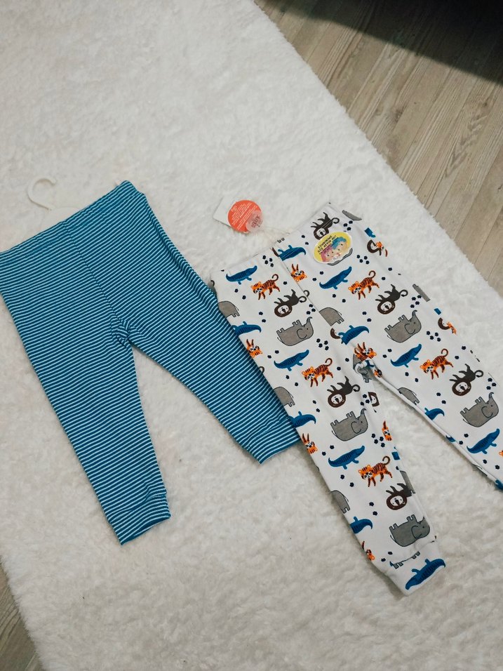 Erkek Çocuk Renkli Triko Zebra Desenli Pantolon - Görsel 2