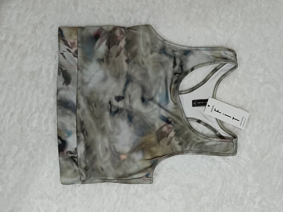 Kadın Gri Tie-Dye Spor Crop Top - Görsel 3