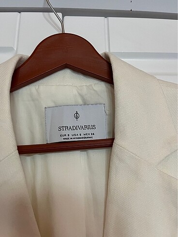 s Beden beyaz Renk Stradivarius keten blazer
