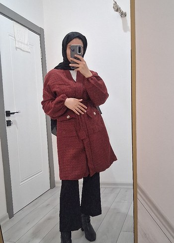 bordo kimono - Görsel 2