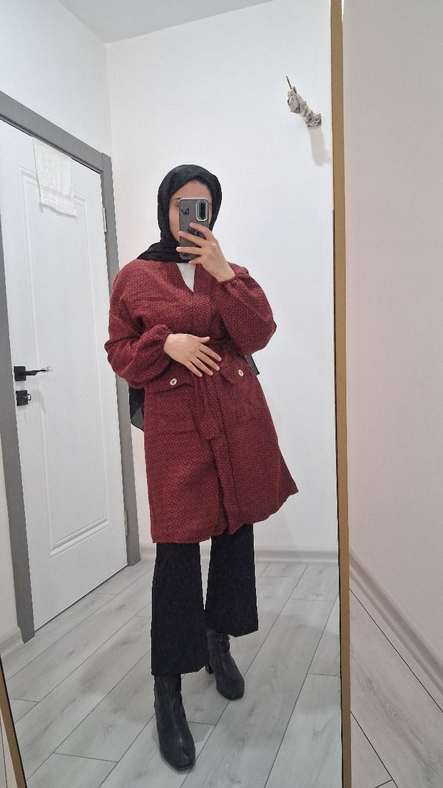 bordo kimono - Görsel 2