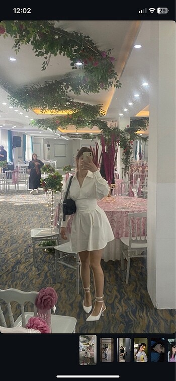 Beyaz mini elbise