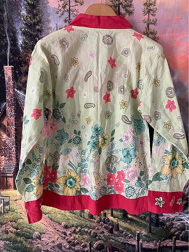 m Beden otantik etnik vintage cicek desenli bluz
