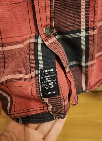 3xl Beden kırmızı Renk vintage mavi ekoseli gomlek