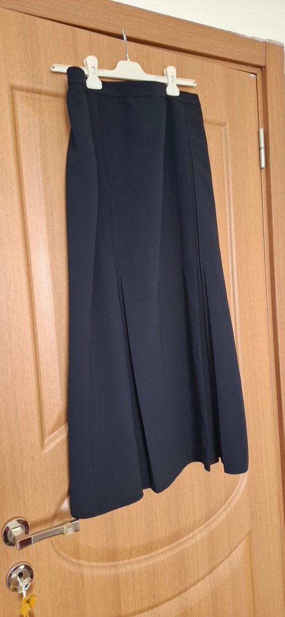 Kadın Siyah Pilili Uzun Etek - Görsel 3