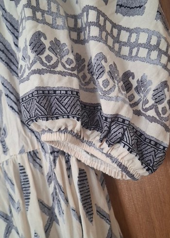 Gri Bohem Uzun Salaş Elbise - Görsel 4