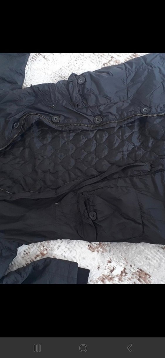 Kadın Siyah Uzun Kışlık yağmurluk Kapüşonlu - Görsel 3