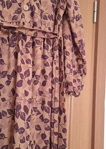 Bej Bohem Uzun Kollu Elbise - Görsel 4