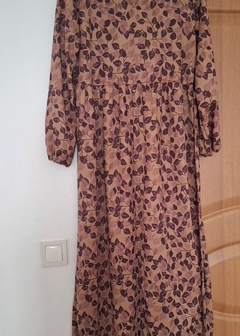 Bej Bohem Uzun Kollu Elbise - Görsel 5