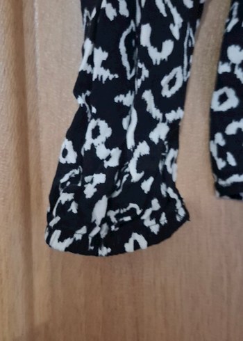 Bohem Siyah Beyaz Uzun Kollu Gömlek - Görsel 3