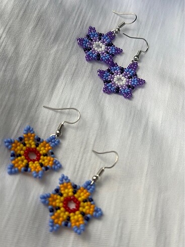 #huichol çiçek küpe