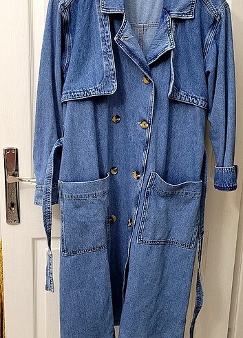 Denim trençkot kap ceket mont