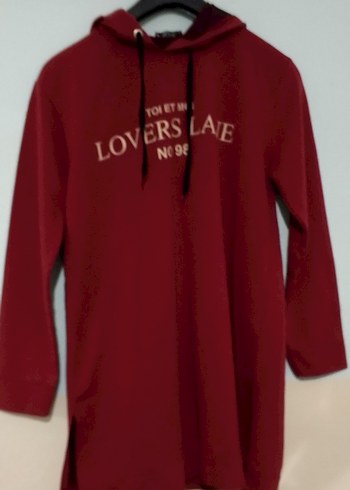 Bordo Uzun Kollu Rahat Sweatshirt - Görsel 2