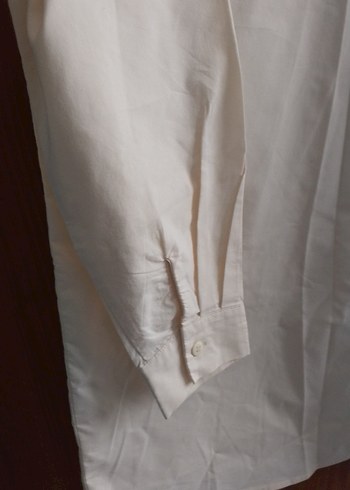 Pamuklu Baskılı Uzun Kollu Beyaz Gömlek - Görsel 4