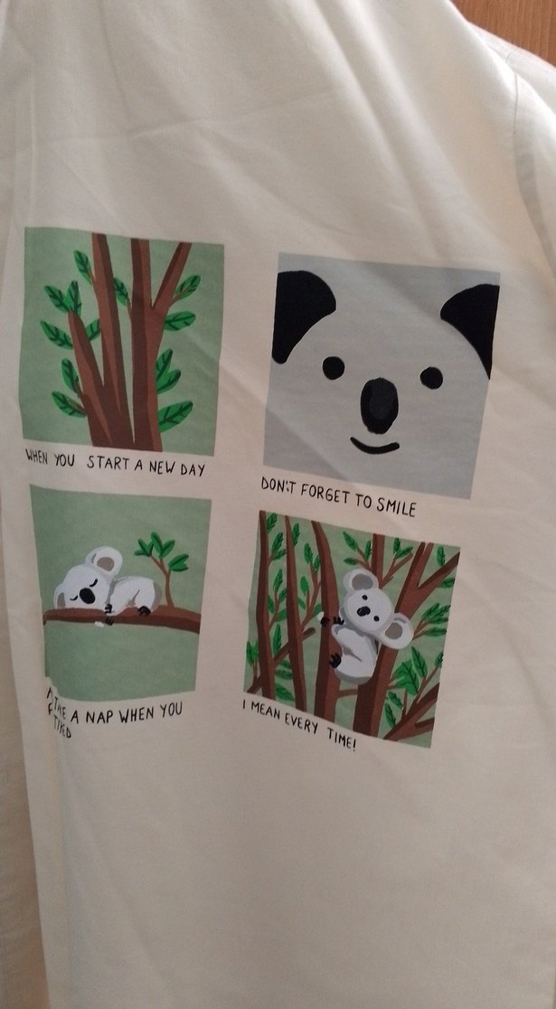 Pamuklu Baskılı Uzun Kollu Beyaz Gömlek - Görsel 2