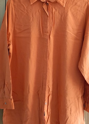 Düğmeli Uzun Kollu Kadın Keten Gömlek - Görsel 6