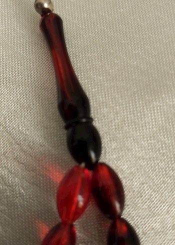 Koyu Kırmızı Erkek Tesbih - Görsel 2