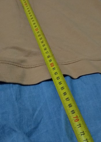 Bej Uzun Kollu Denim Detaylı Sweatshirt - Görsel 6