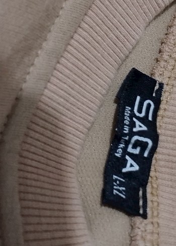 Bej Uzun Kollu Denim Detaylı Sweatshirt - Görsel 7