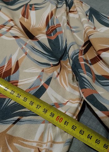 Bej Gri Desenli Uzun Kollu Bol Kesim Bluz - Görsel 6