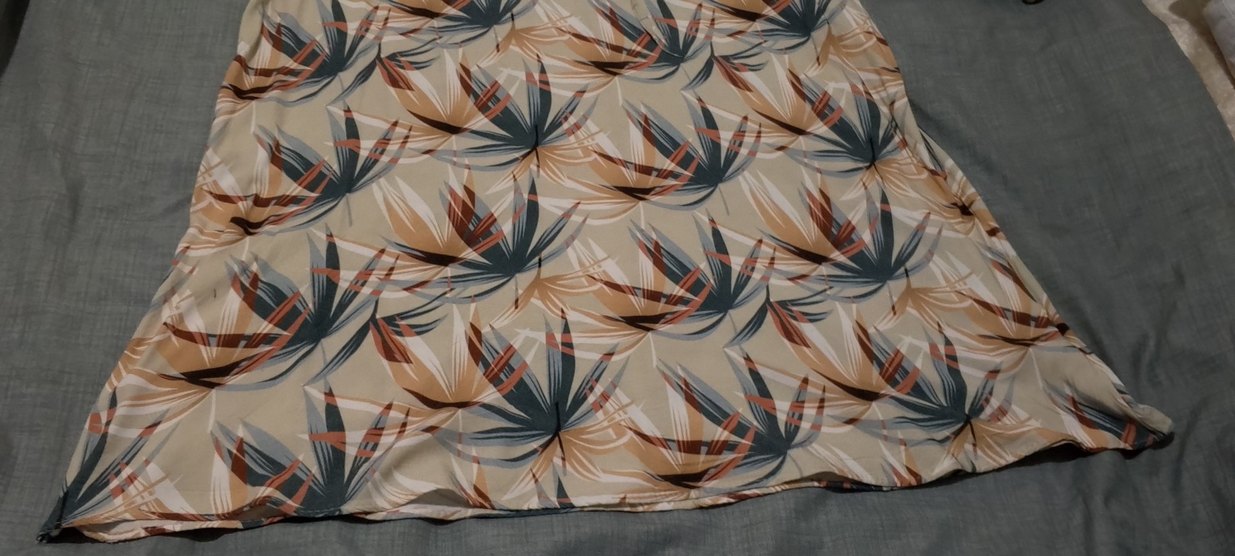 Bej Gri Desenli Uzun Kollu Bol Kesim Bluz - Görsel 4