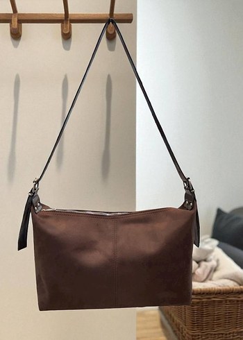 Mango Bordo Süet Kadın Çanta