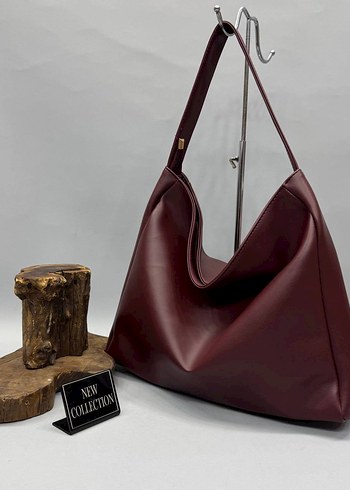 Beden siyah Renk Minimalist Siyah Deri Kadın Omuz Çantası
