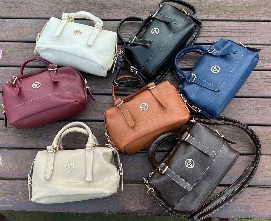 Mavi Deri Kadın El Çantası - Görsel 5