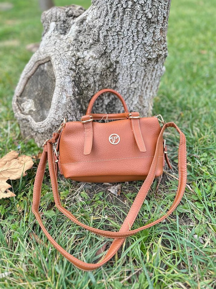 Mavi Deri Kadın El Çantası - Görsel 2