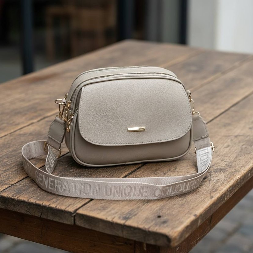 Mavi Deri Tokalı Kadın Çanta - Görsel 3