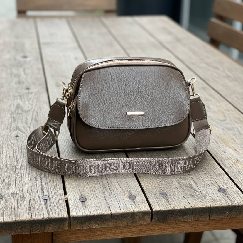 Mavi Deri Tokalı Kadın Çanta - Görsel 5