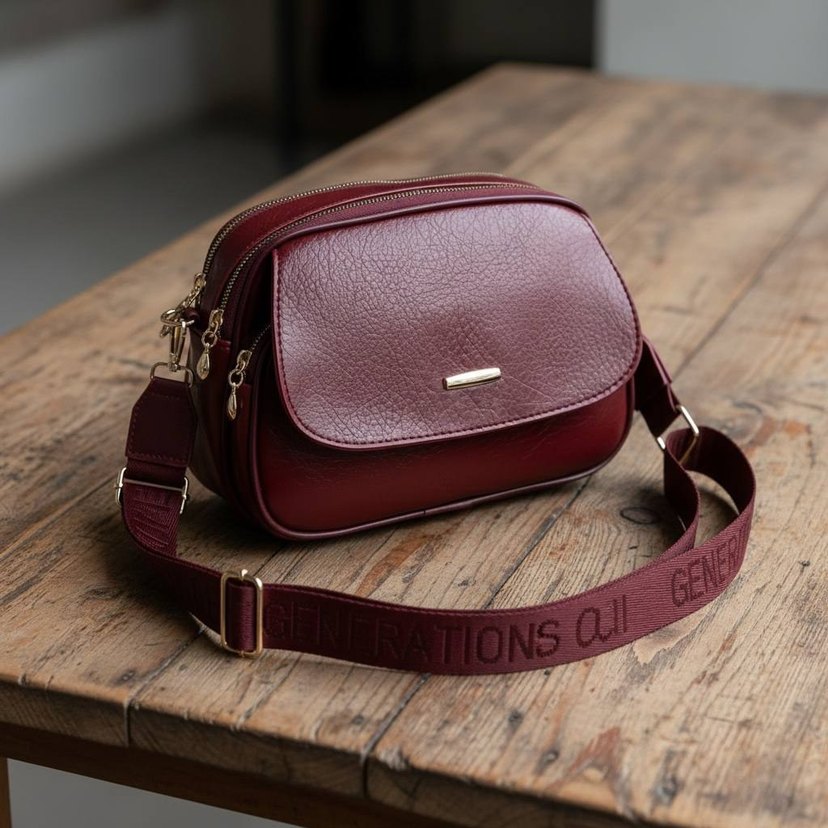 Mavi Deri Tokalı Kadın Çanta - Görsel 2