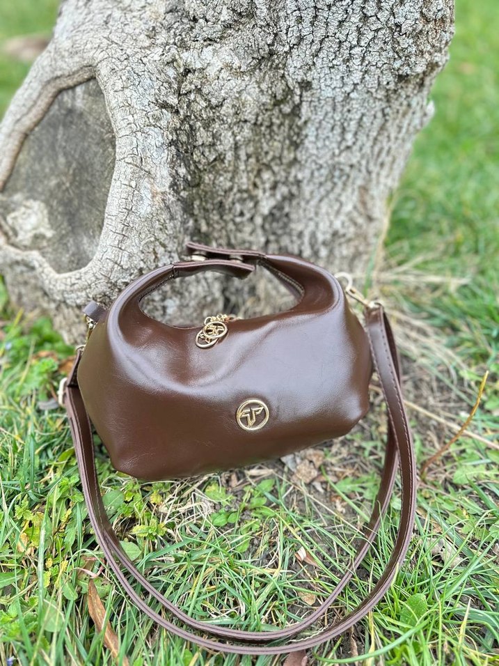 Kadın Deri Haki Çanta - Kemerli, Yılan Desenli - Görsel 3