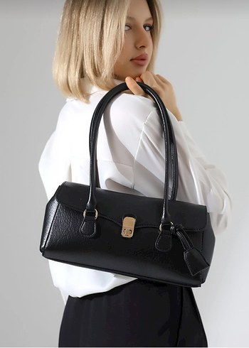 Bordo Deri Tokalı Kadın Çanta - Görsel 3