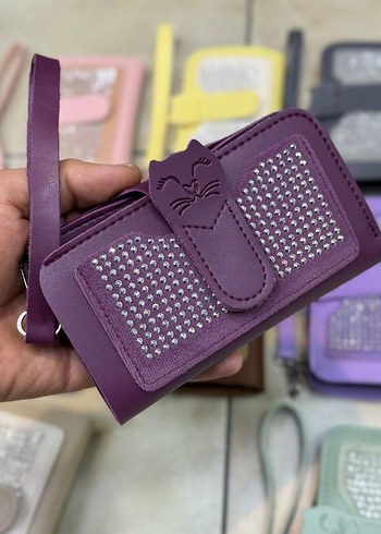 Siyah Deri Tokalı Kadın Clutch Cüzdan - Görsel 2