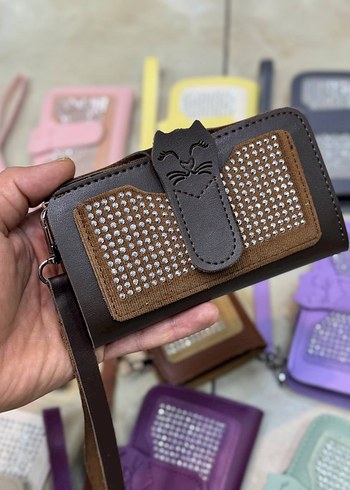 Siyah Deri Tokalı Kadın Clutch Cüzdan - Görsel 8