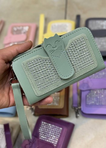 Siyah Deri Tokalı Kadın Clutch Cüzdan - Görsel 6