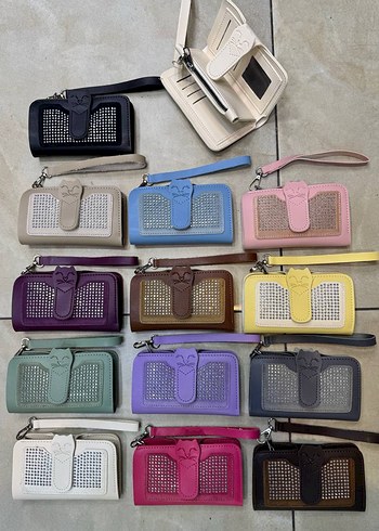 Siyah Deri Tokalı Kadın Clutch Cüzdan - Görsel 5