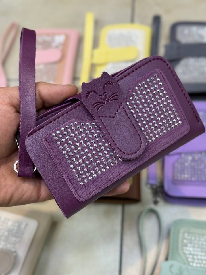 Siyah Deri Tokalı Kadın Clutch Cüzdan - Görsel 2