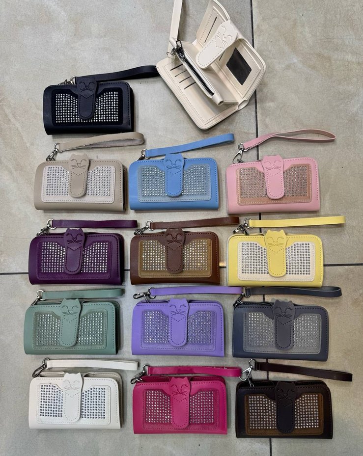 Siyah Deri Tokalı Kadın Clutch Cüzdan - Görsel 5