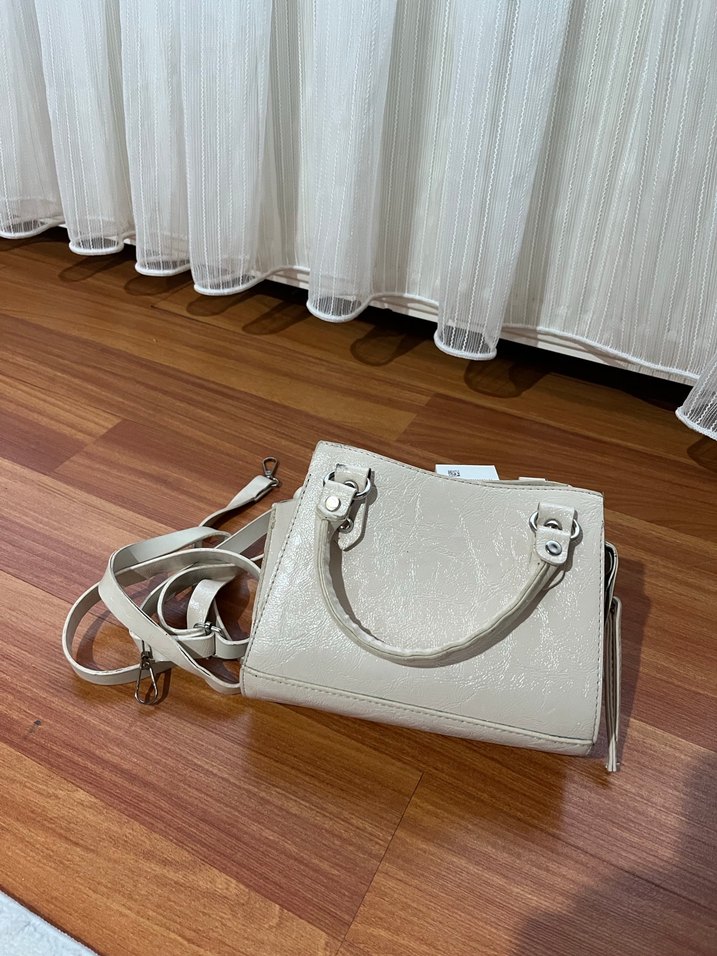 Bej Deri Modern Klasik Kadın Çanta - Görsel 2