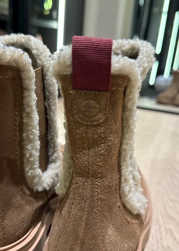 Kahverengi Süet Kürklü Kadın Dolgu Topuk Bot - Görsel 4