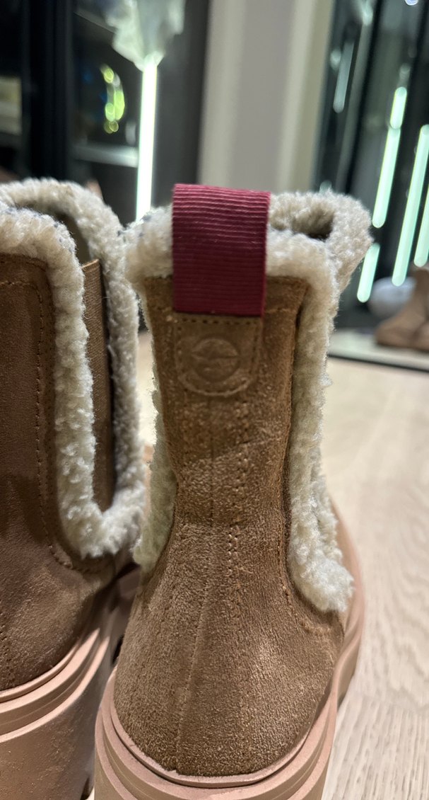 Kahverengi Süet Kürklü Kadın Dolgu Topuk Bot - Görsel 4