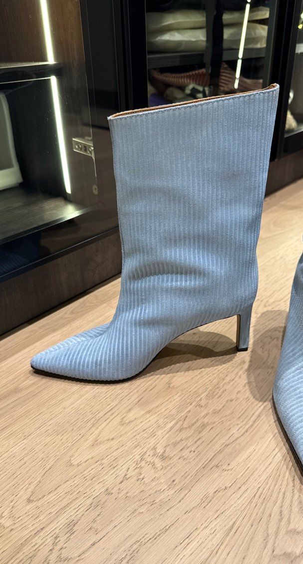 Mavi Pileli Denim Stiletto Kadın Bot - Görsel 3