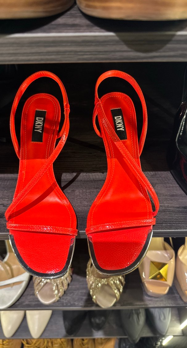 DKNY Turuncu Parlak  İnce Topuklu Kadın Ayakkabı - Görsel 4