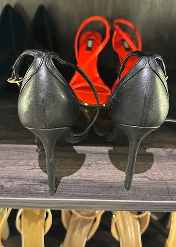 Kadın Siyah Stiletto Topuklu Sandalet - Görsel 3