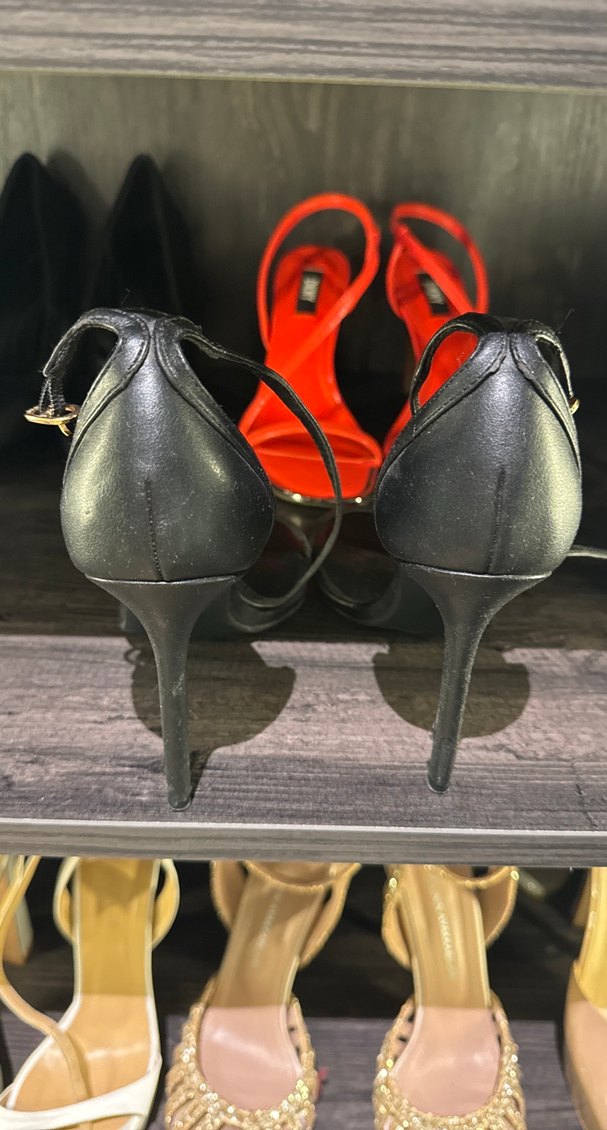 Kadın Siyah Stiletto Topuklu Sandalet - Görsel 3