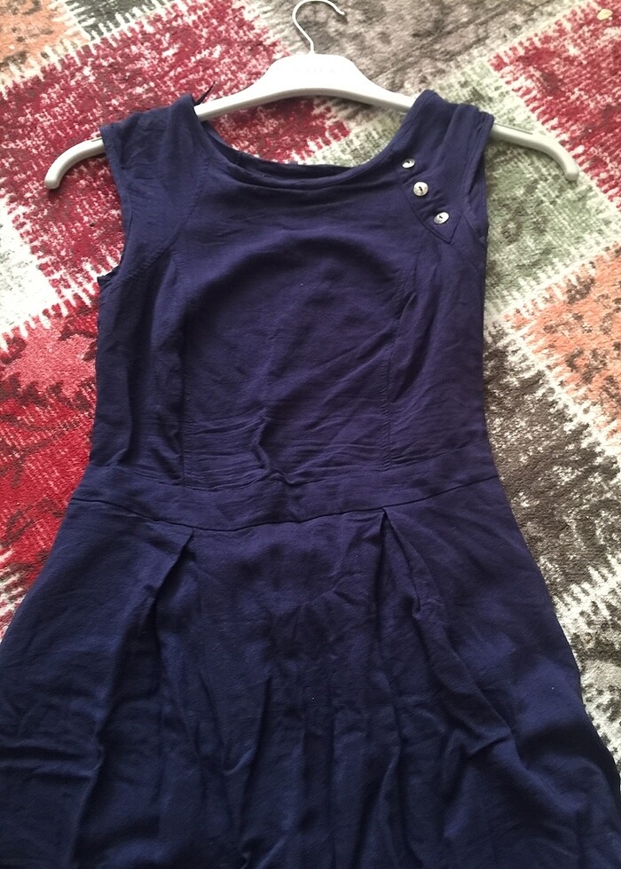 Lacivert elbise - Görsel 2