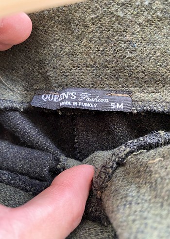 Haki Yünlü Kemerli havuç Pantolon - Görsel 5